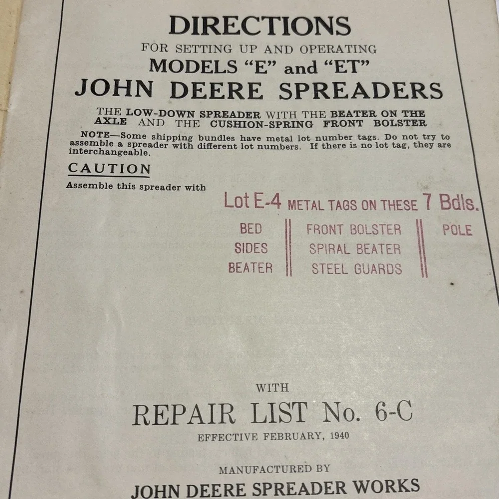 VTG John Deere Manuals Lot Farm Equipment Sea King Motor Sears Plumbing Ephemera